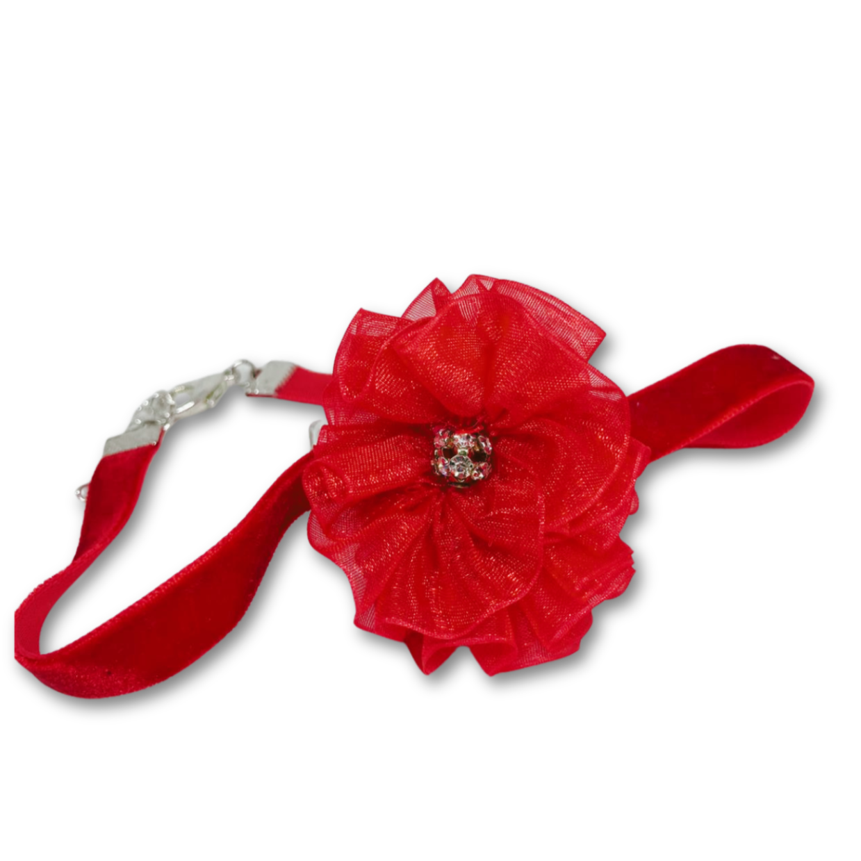 Red velvet rose choker
