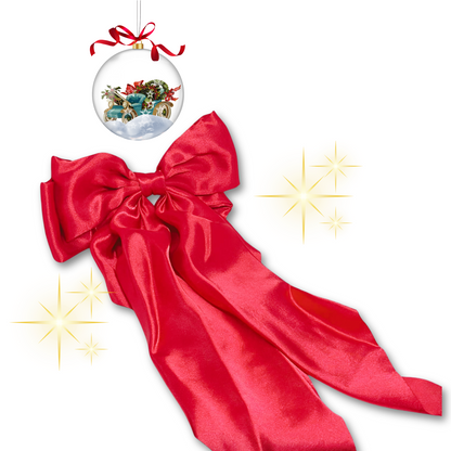 Red satin hair bow