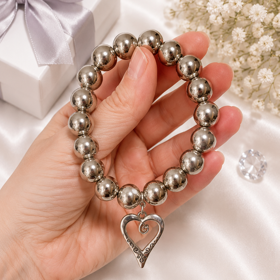 Silver beads bracelet