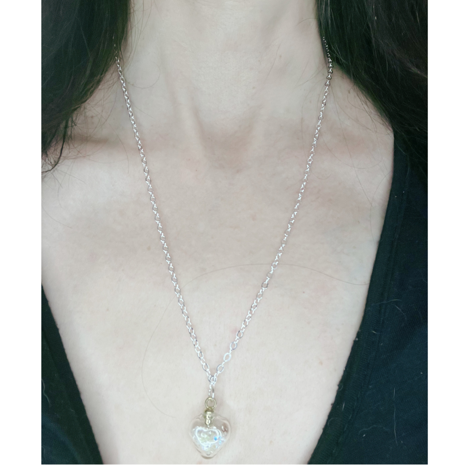 Silver necklace with heart pendant
