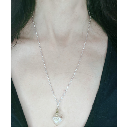 Silver necklace with heart pendant
