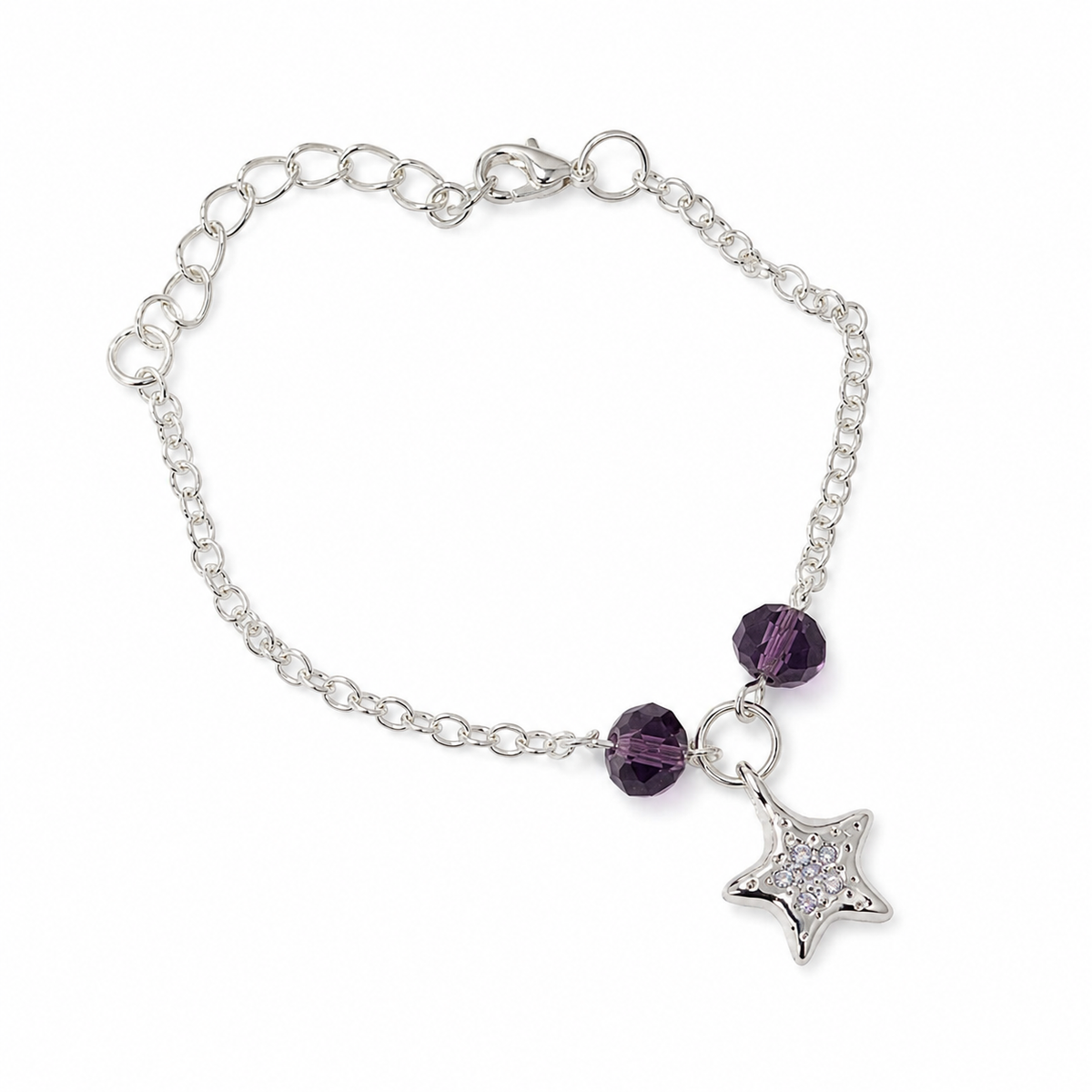 Silver bracelet with star charm