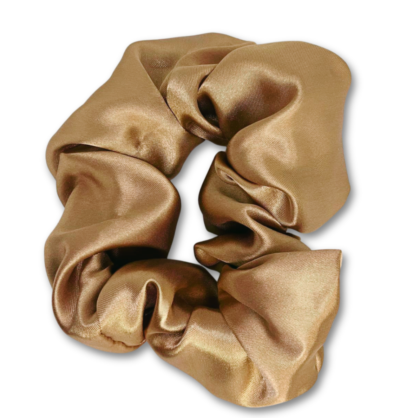 Gold satin hair scrunchie