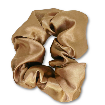 Gold satin hair scrunchie