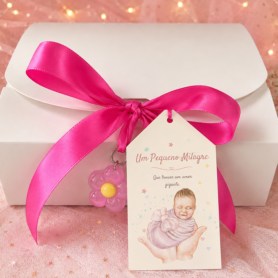 White Gift Box Baby Tag