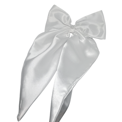 White satin bow