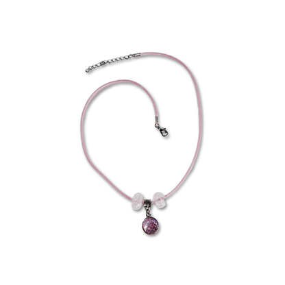 Beautiful pink pendant necklace with pink beads