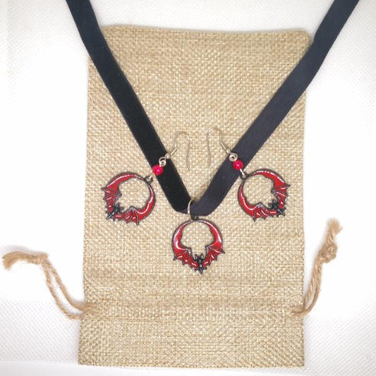 Halloween Moonlit Magic Necklace Earrings Giftbag