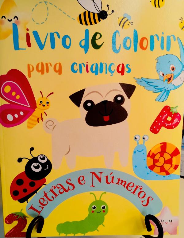 Coloring book for kids with letters and numbers