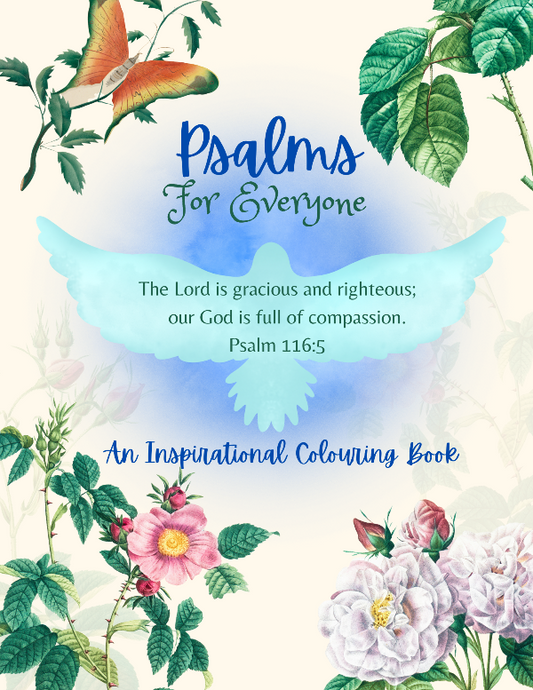 Psalm coloring book, inspirational messages, English